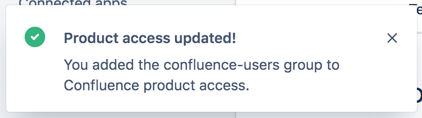 Confirmation that product access is updated