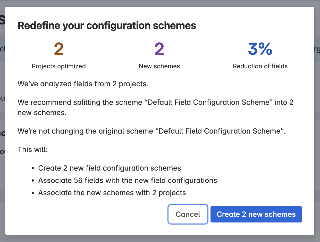 Redefine work item configuration schemes