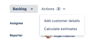 Screenshot of global looped transition dropdown in Jira Cloud