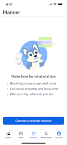 Connect a calendar to Planner on Trello mobile.