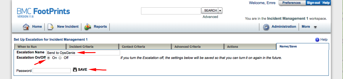 BMC FootPrints escalation password