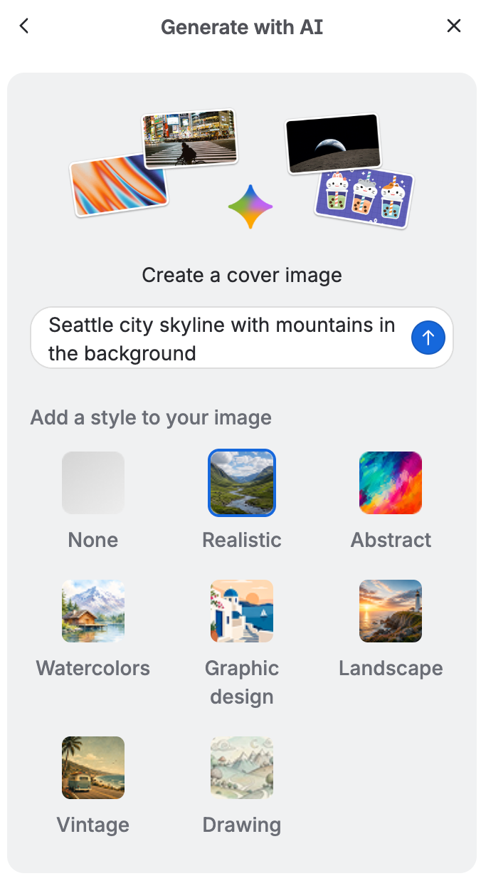 Create a card cover with AI