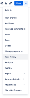 Image of Page History selection in More Options menu