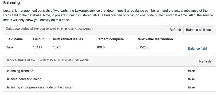 Lexorank balancing