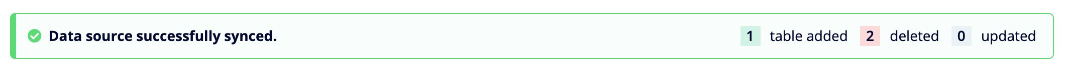 Successfully synced schema to add new table and delete two columns.