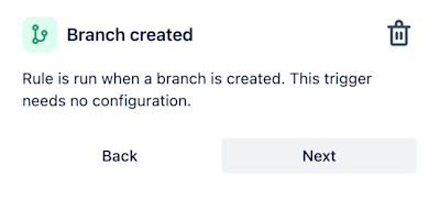 Branch created trigger in automation