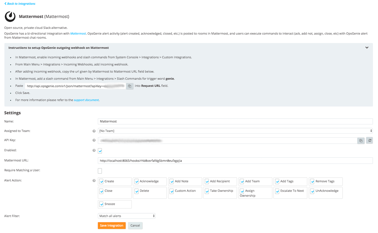 Integrate Opsgenie with Mattermost Opsgenie Atlassian Support