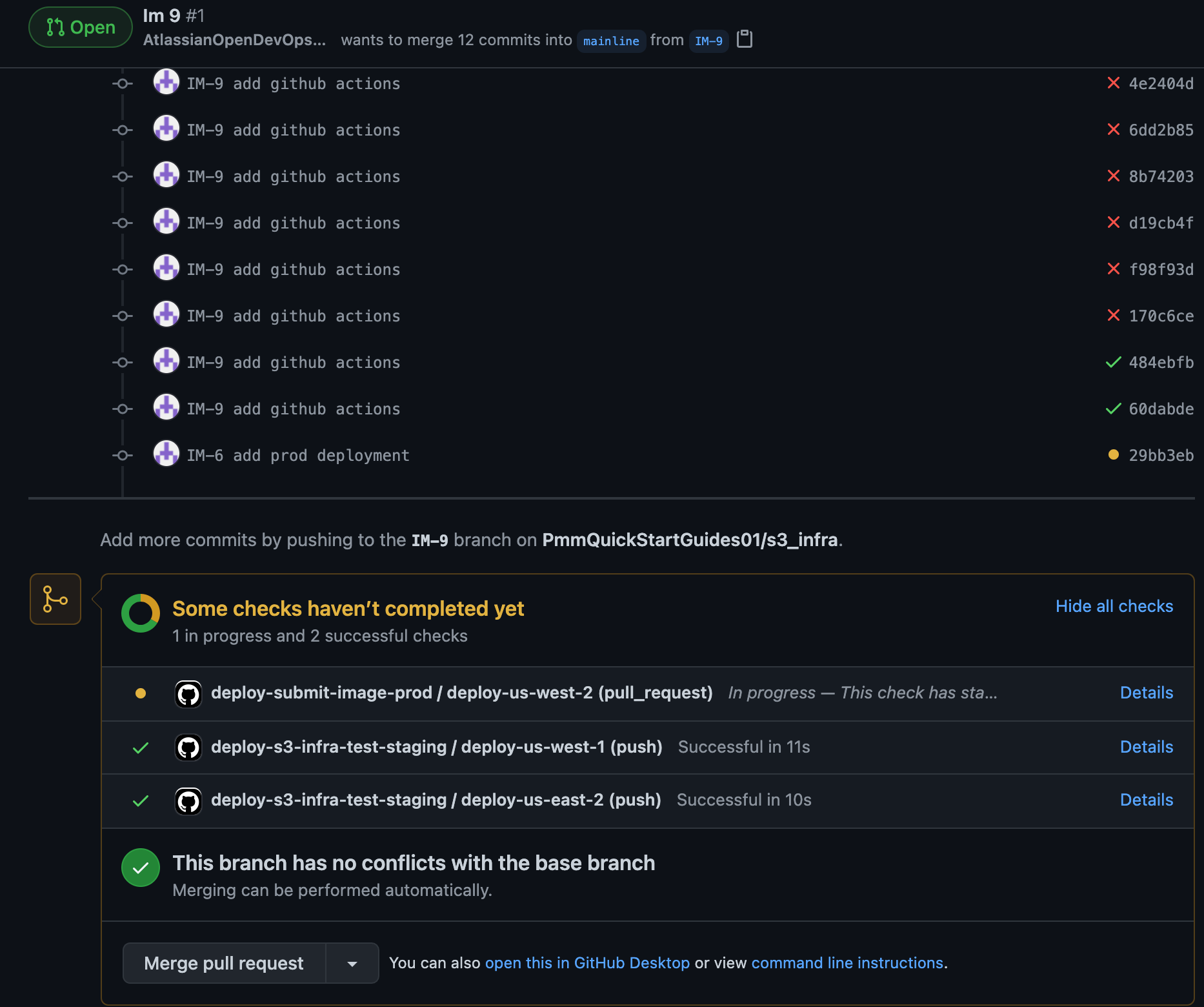 screenshot of code changes in github