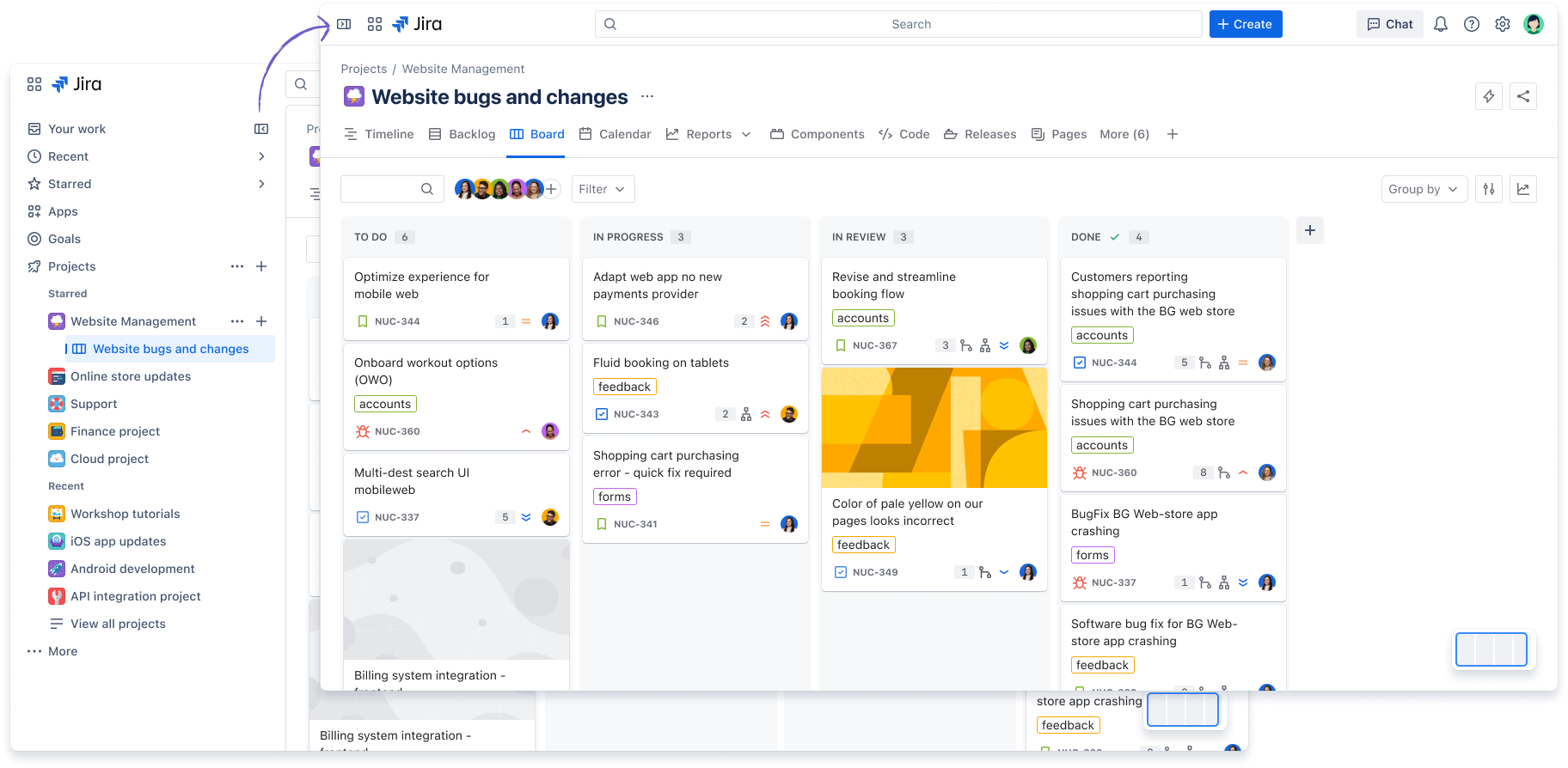 Jira's collapse and expand