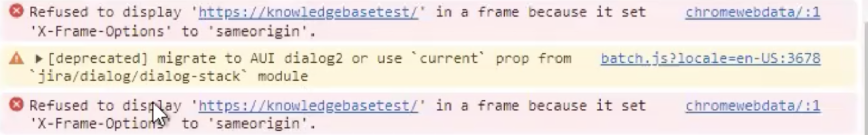 Console [Iframe] error