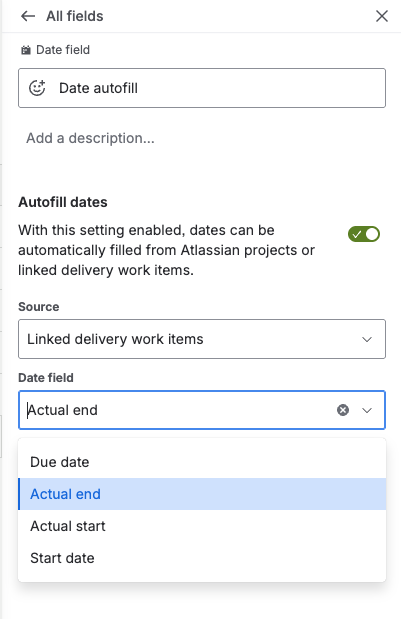 Settings to enable autofill dates