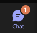 A chat notification in Microsoft Teams