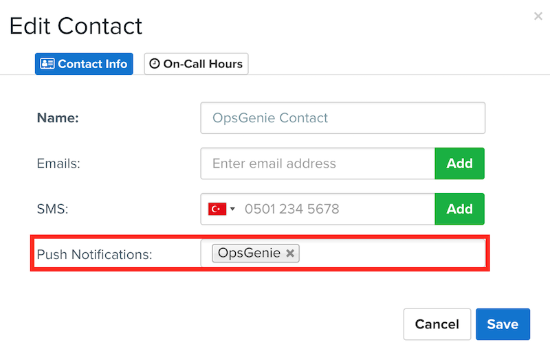 Uptime の連絡先編集