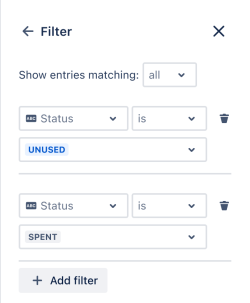 Filter options from view settings