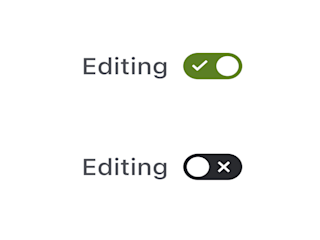 A view of the editing toggle on the toolbar of live docs.