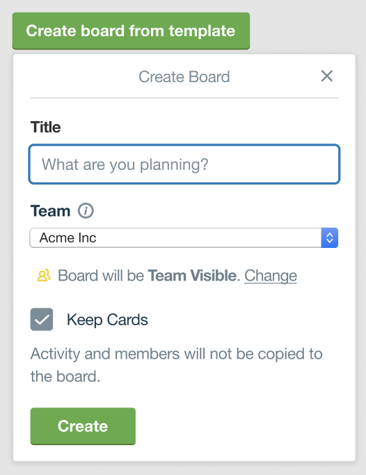 Creating template boards | Trello | Atlassian Support