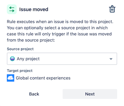Issue moved trigger in automation