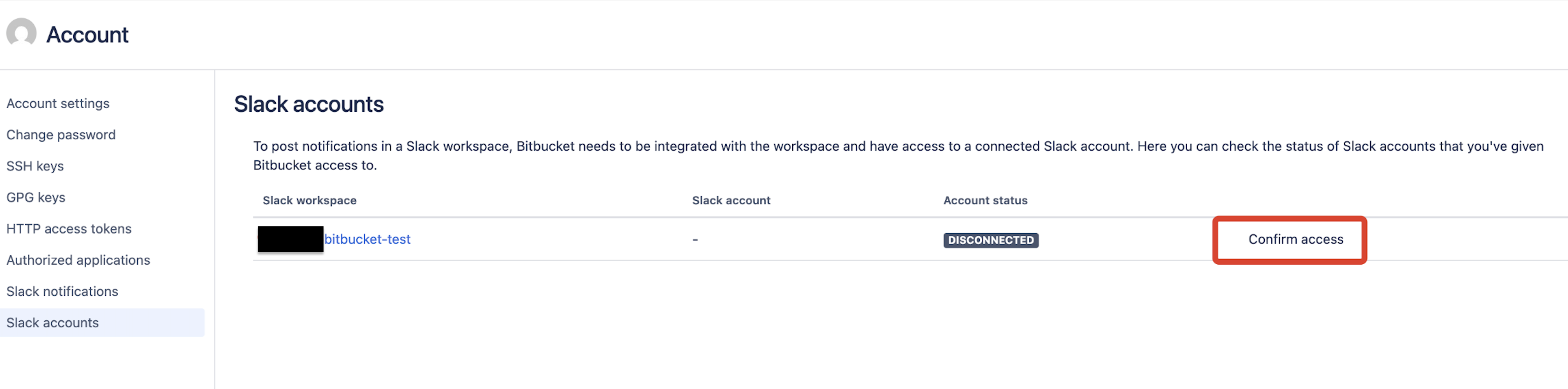 Manage Slack accounts confirm access