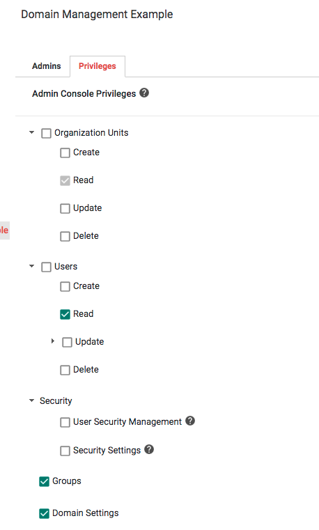 Domain management example