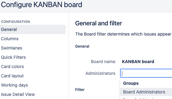 Add Administrators to the Board filter