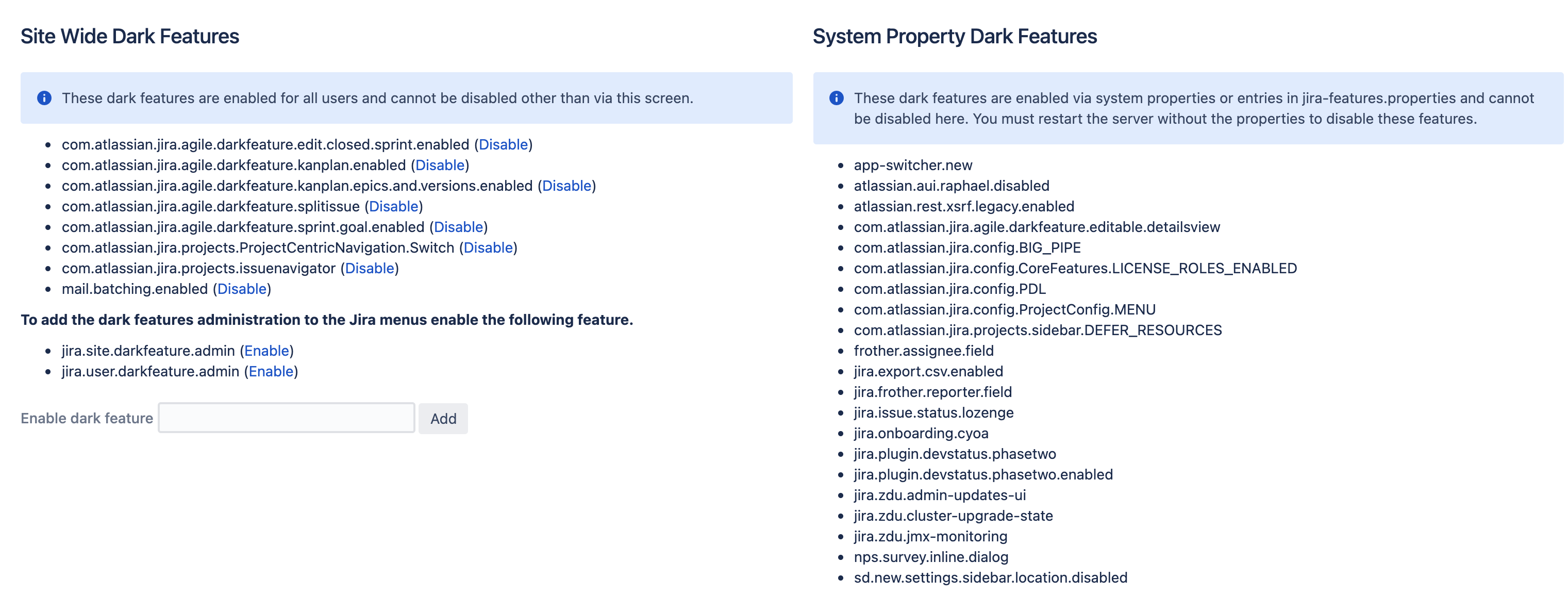 Dark Features
