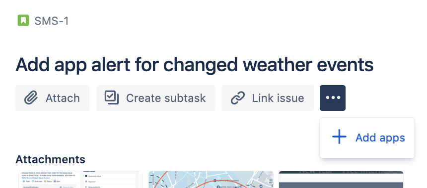 Add apps from Jira issue view