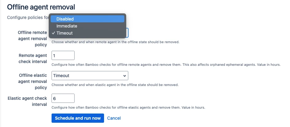 Bamboo Offline agent Removal configuration 