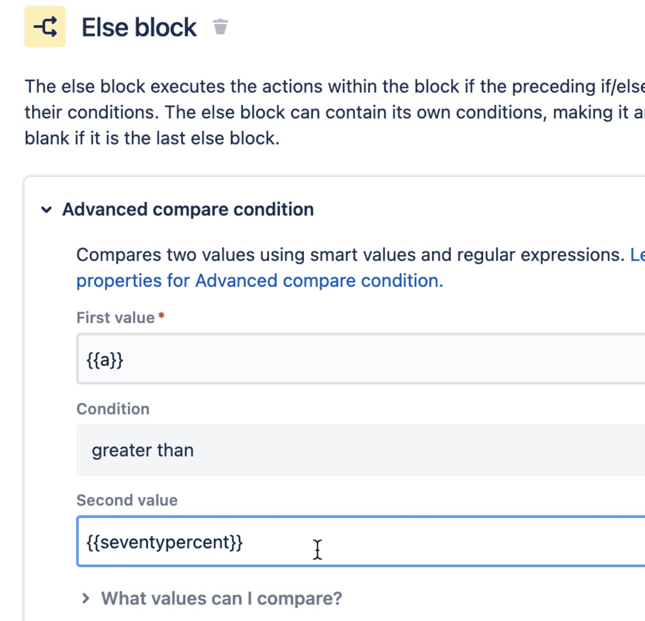 Advanced compare condition in automation 