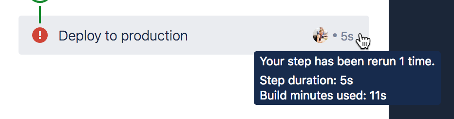 Displays the runtime taken by the step