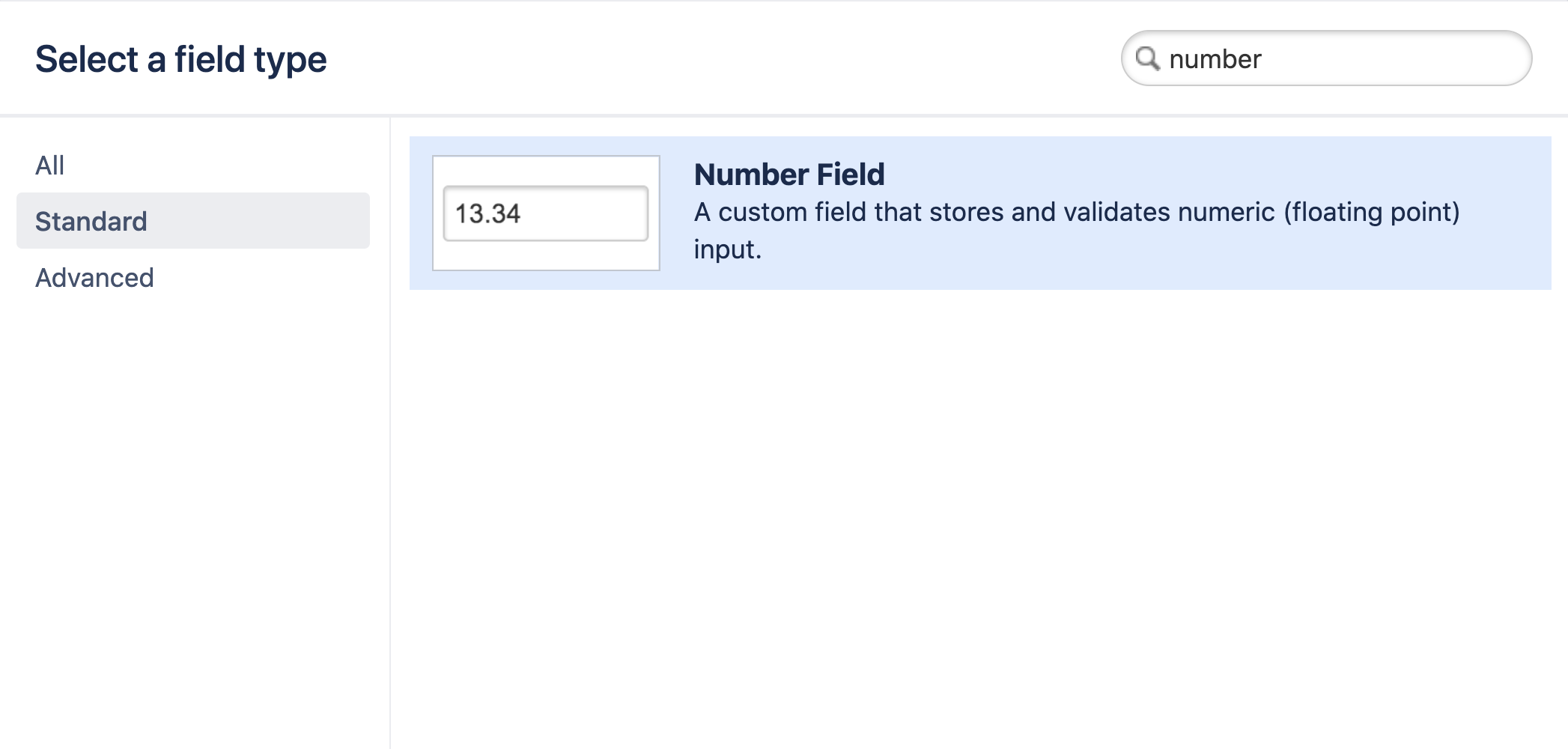 Create a number field