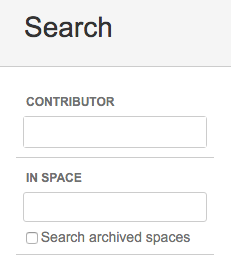The option to include archived spaces in a search only appears if spaces have been archived.