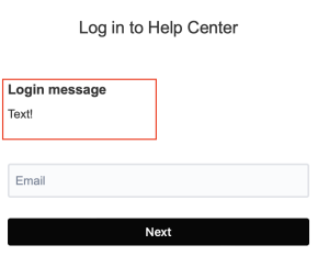 Login message
