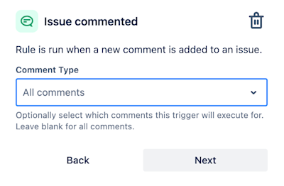 Issue commented trigger in automation