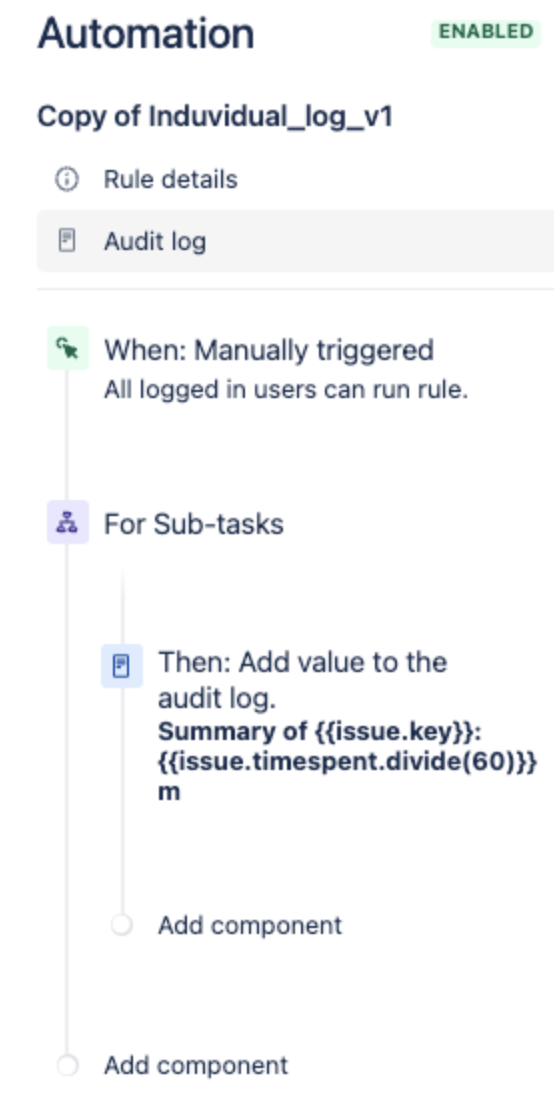 Automation Rule to find sum of logged time on all sub-tasks of a Parent