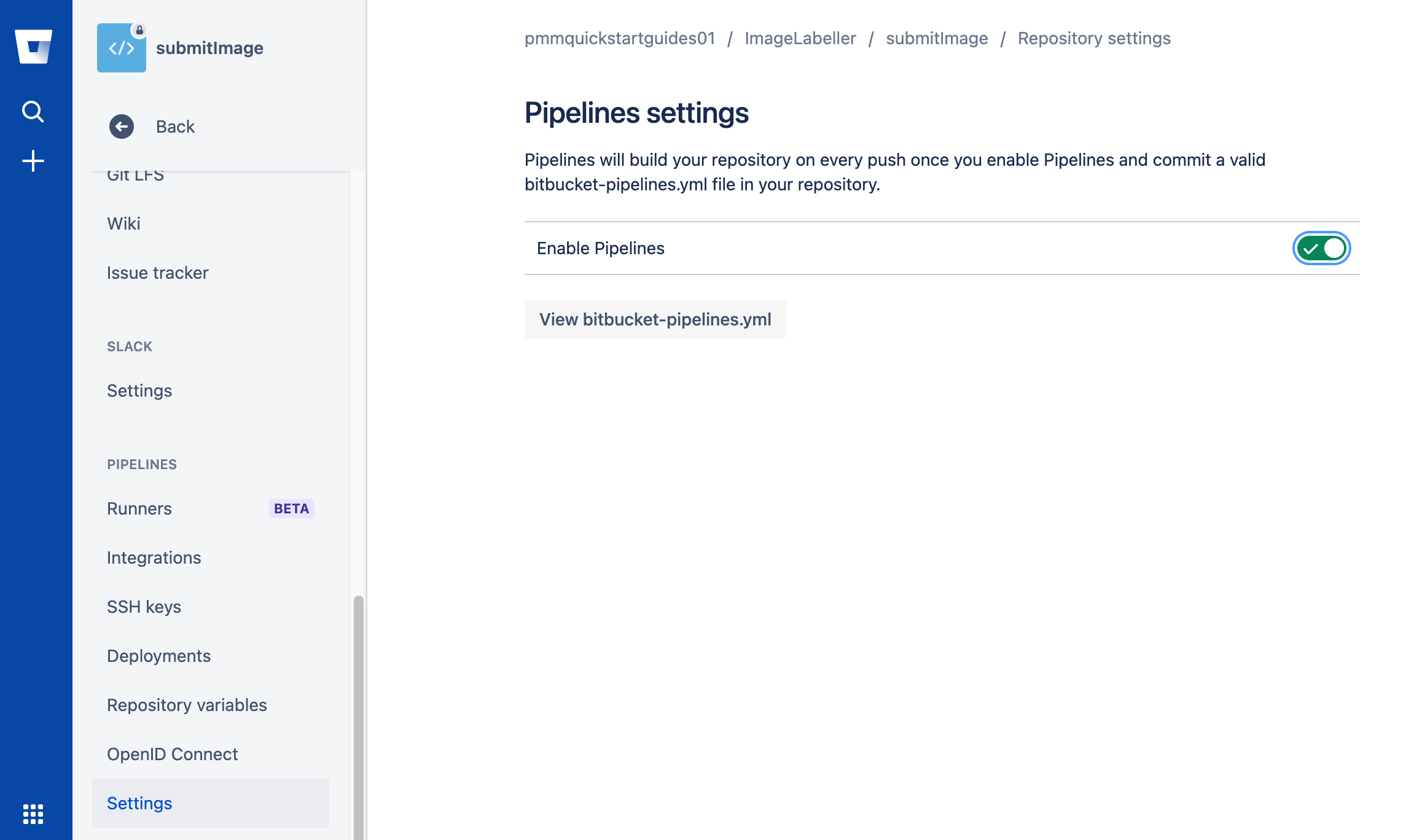 Bitbucket で Imagelabeller をデプロイする Jira Software Cloud アトラシアン サポート