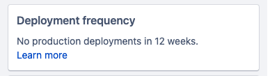 Deployment frequency insight card showing no data