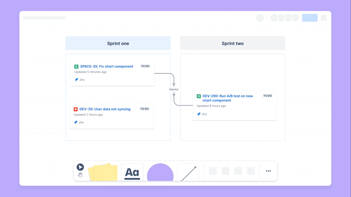 A GIF showing the process of linking two issues