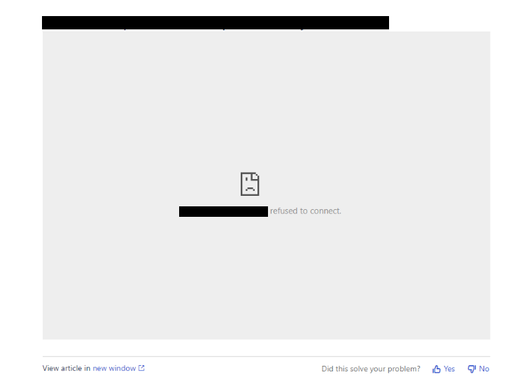 Browser refused to connect