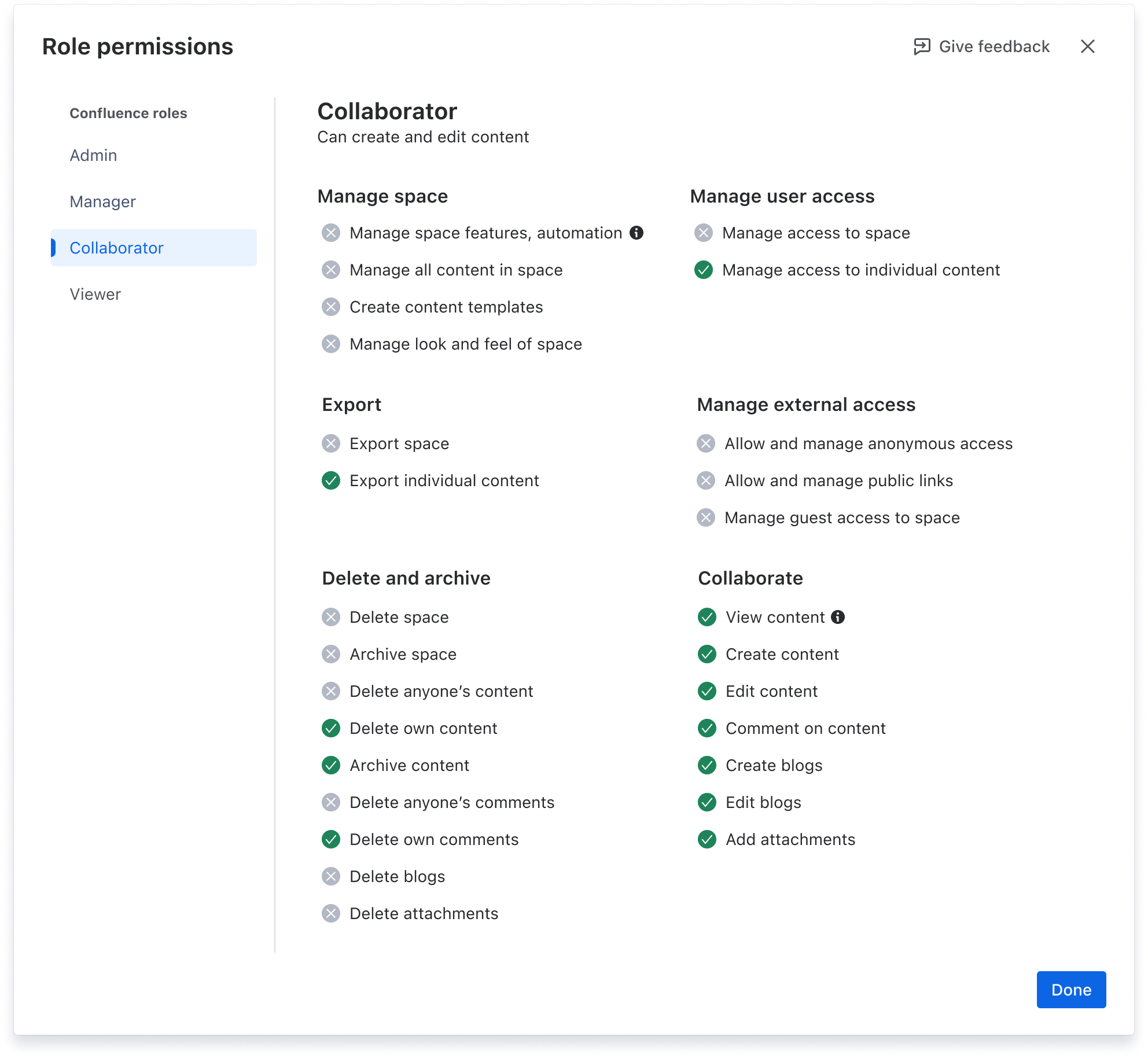 What are Confluence's roles? | Confluence Cloud | Atlassian Support