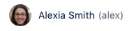 profile photo showing Alexia Smith's (alex) face and name