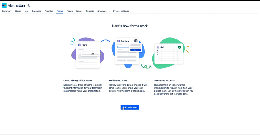 How to create, edit, save, and delete forms | Jira Work Management Cloud |  Atlassian Support