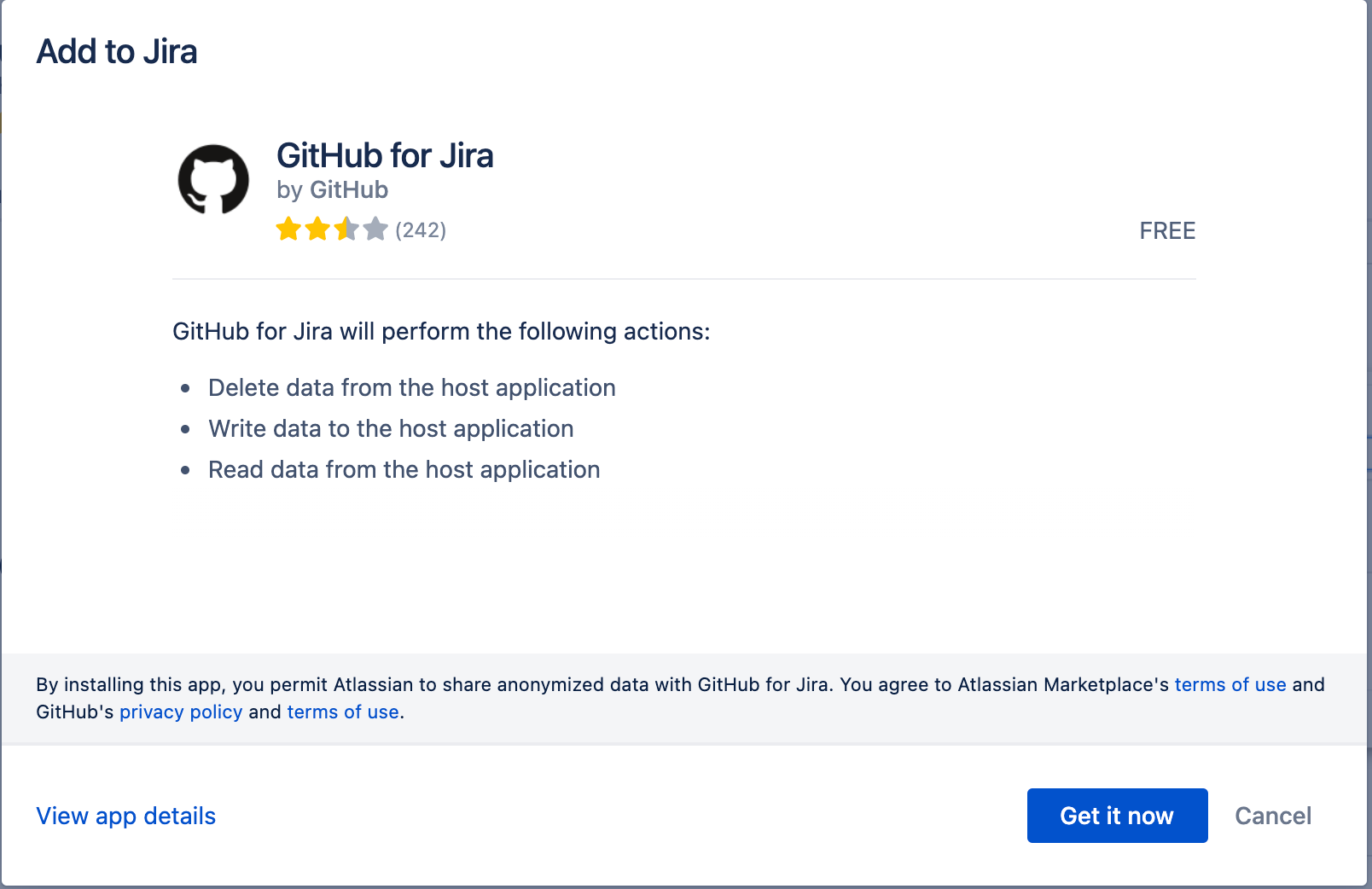 screenshot of github app summary in jira