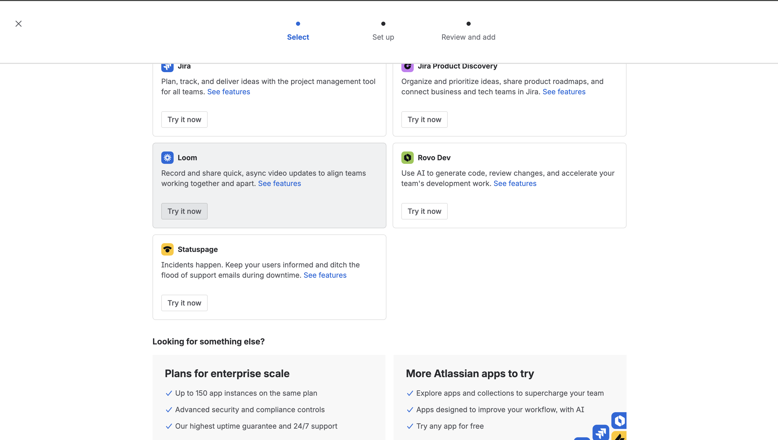 Select Loom from app options from Atlassian Administration