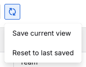 The dropdown menu that allows you to save current view in Advanced Roadmaps for Jira Software Cloud