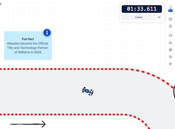 A virtual car racing in a time trial on a whiteboard.