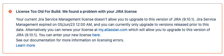 License problem in Jira data center