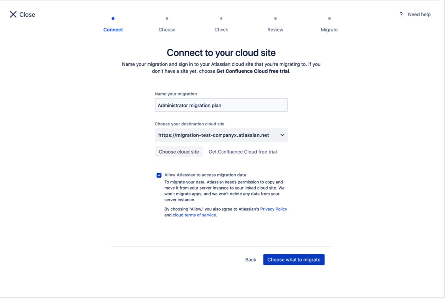 Connect to your cloud site