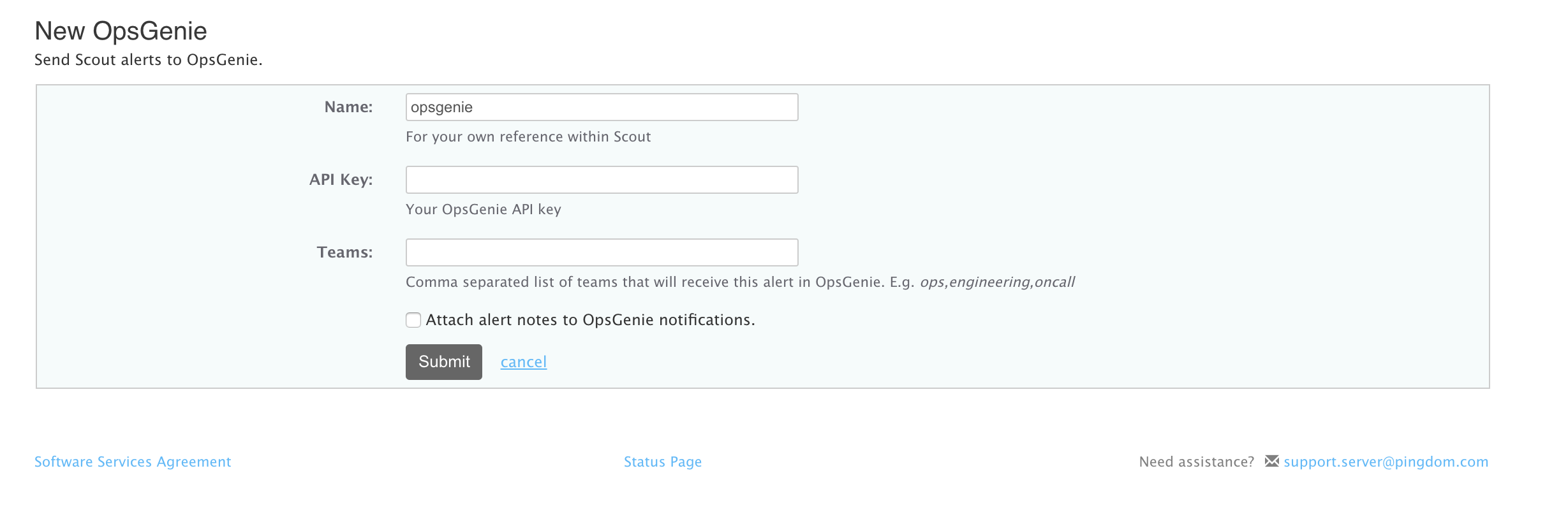 Pingdom Server Monitor API