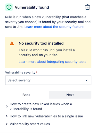 Vulnerability found trigger in automation