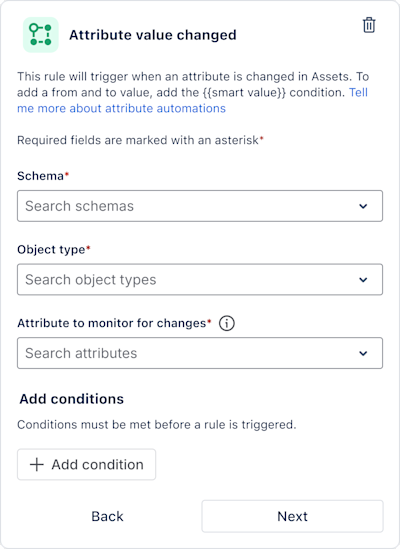 Attribute value changed – trigger for JSM Assets